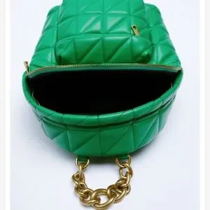 NWT Zara luxury minimalist faux leather quilted backpack chunky chain handle Zara | Bags | Nwt Zara Luxury Minimalist Faux Leather  main image 3